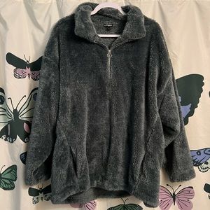Oversized One eleven fluffy teddy sherpa quarter zip